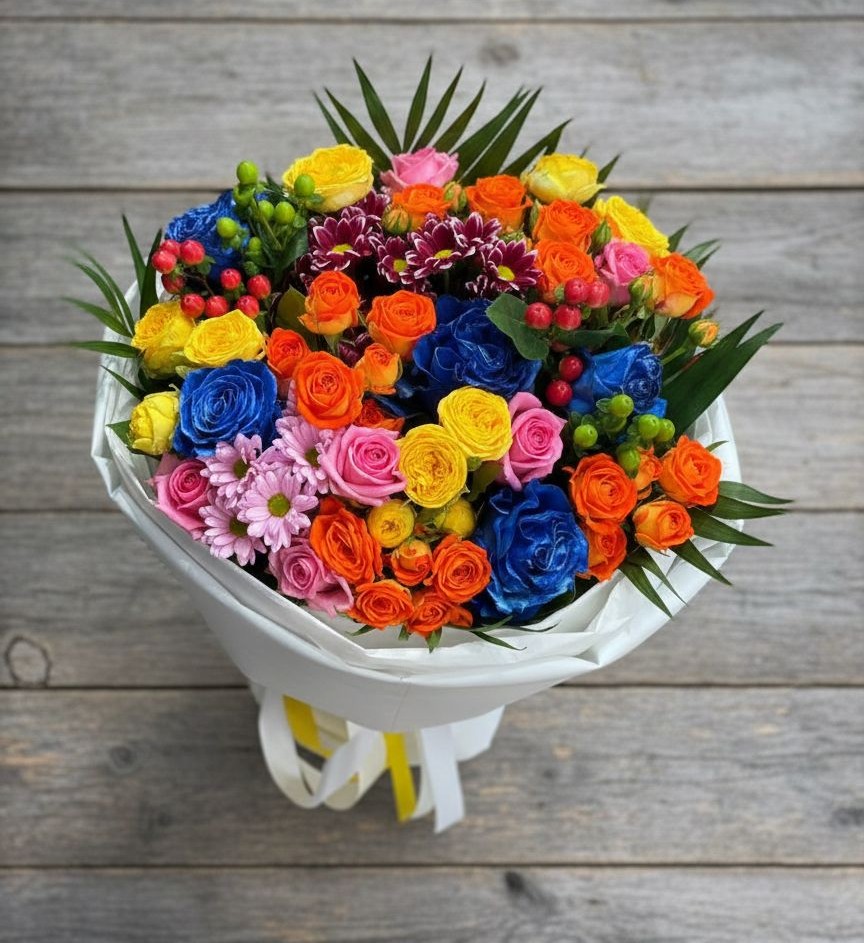 Букет цветов из: Розы и Хризантемы в Бабяково