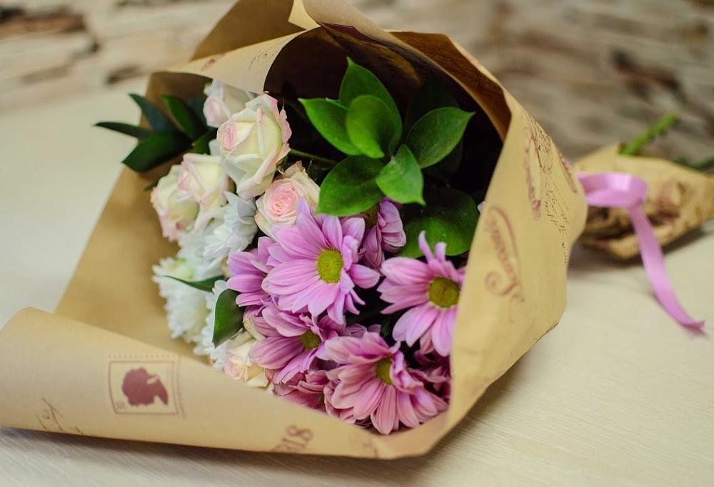 Букет цветов из: Розы и Хризантемы в Бабяково