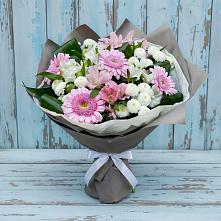 Букет цветов из:  Герберы, Альстромерии и Хризантемы в Бабяково