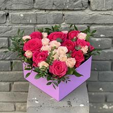 Цветочная композиция из Розы в коробке в Бабяково