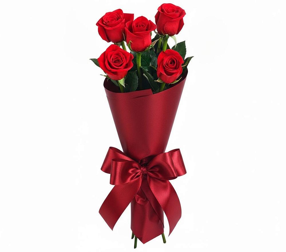 Букет 5 Красных роз Эдлесс Лав в Бабяково