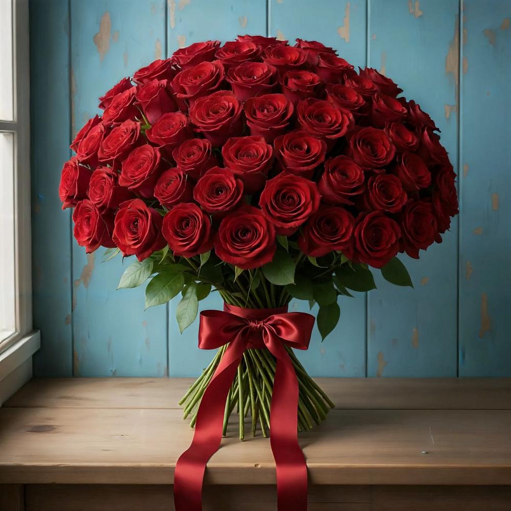 Букет Красные розы Блэк Меджик в Бабяково