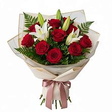 Букет цветов из:  Лилии и Розы #REPLACE_PRED# Бабяково