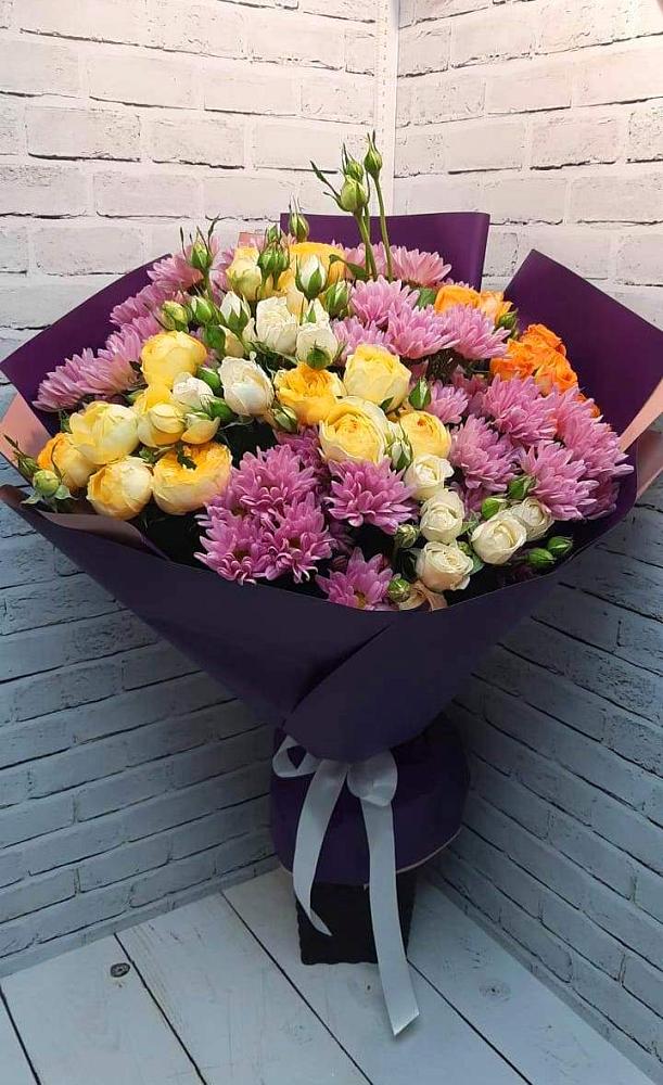 Букет цветов из: Хризантемы и Розы в Бабяково