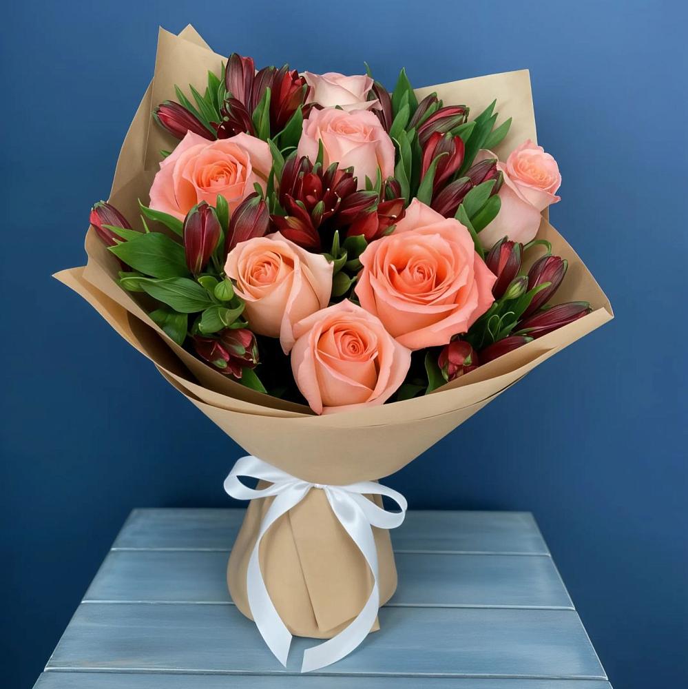 Букет цветов из: Розы и Альстромерии в Бабяково