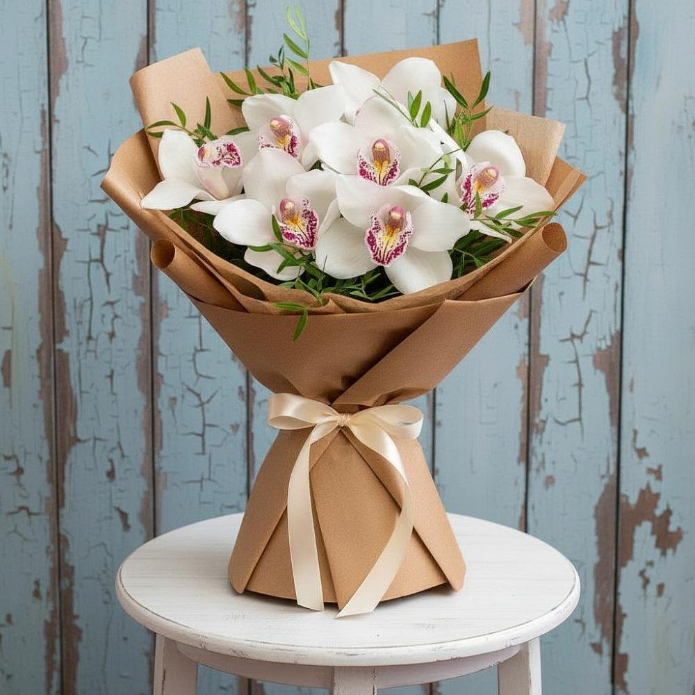 Букет цветов из: Орхидеи и Розы в Бабяково