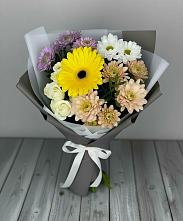 Букет цветов из:  Розы, Герберы и Хризантемы в Бабяково