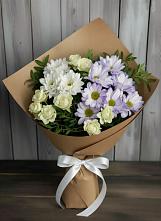 Букет цветов из:  Хризантемы и Розы в Бабяково