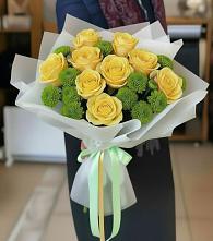 Букет цветов из:  Хризантемы и Розы в Бабяково