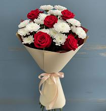 Букет цветов из:  Розы и Хризантемы #REPLACE_PRED# Бабяково