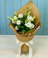 Букет цветов из:  Хризантемы и Лизиантусы в Бабяково