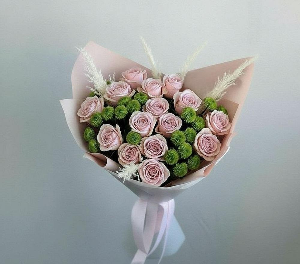 Букет цветов из: Розы и Хризантемы в Бабяково