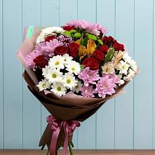 Букет цветов из:  Розы, Хризантемы и Альстромерии в Бабяково