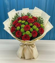 Букет цветов из:  Розы и Хризантемы #REPLACE_PRED# Бабяково