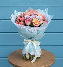 Букет цветов из:  Хризантемы и Розы в Бабяково