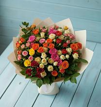 Букет Микс из разноцветных кустовых роз #REPLACE_PRED# Бабяково